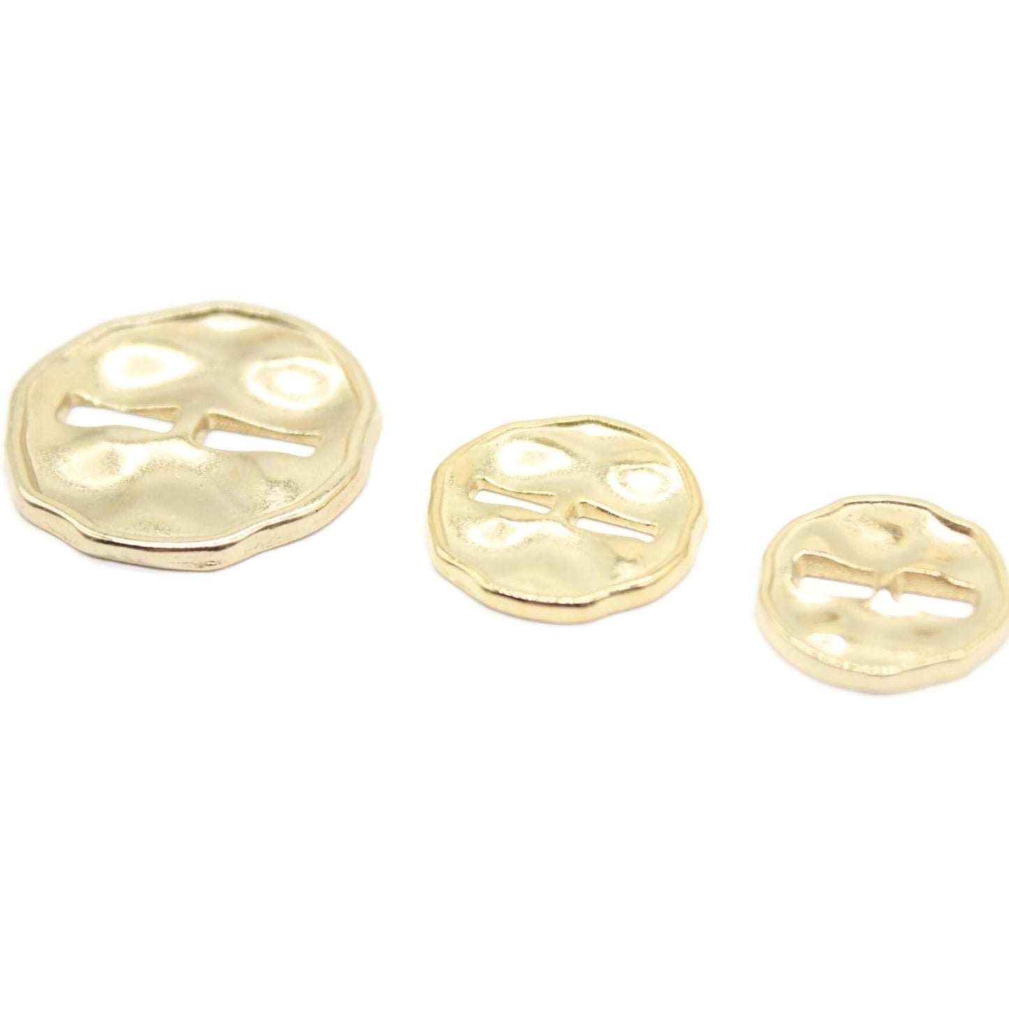 Gold Metal Buttons - 12 Pcs - 3 Size Options - Luxury Wrinkle Round Metal Hole Buttons for Men Women Blazer Coat Uniform Shirt Suit and Jacket Sewing Craft DIY N3802
