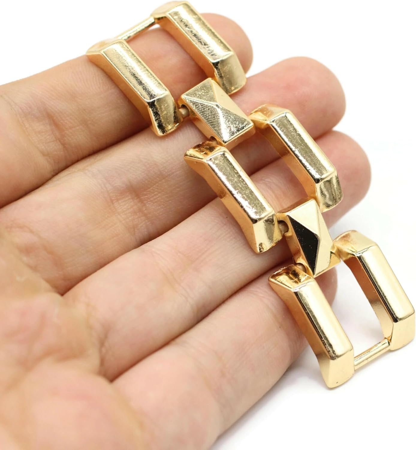 Metal Shoe Buckle - 2.9 Inch (74mm) - 2 Pcs - Gold Metal Shoe Buckle Shoelace Clips Metal Hinged Equestrian Buckles For Craft & Sewing Project BG1802