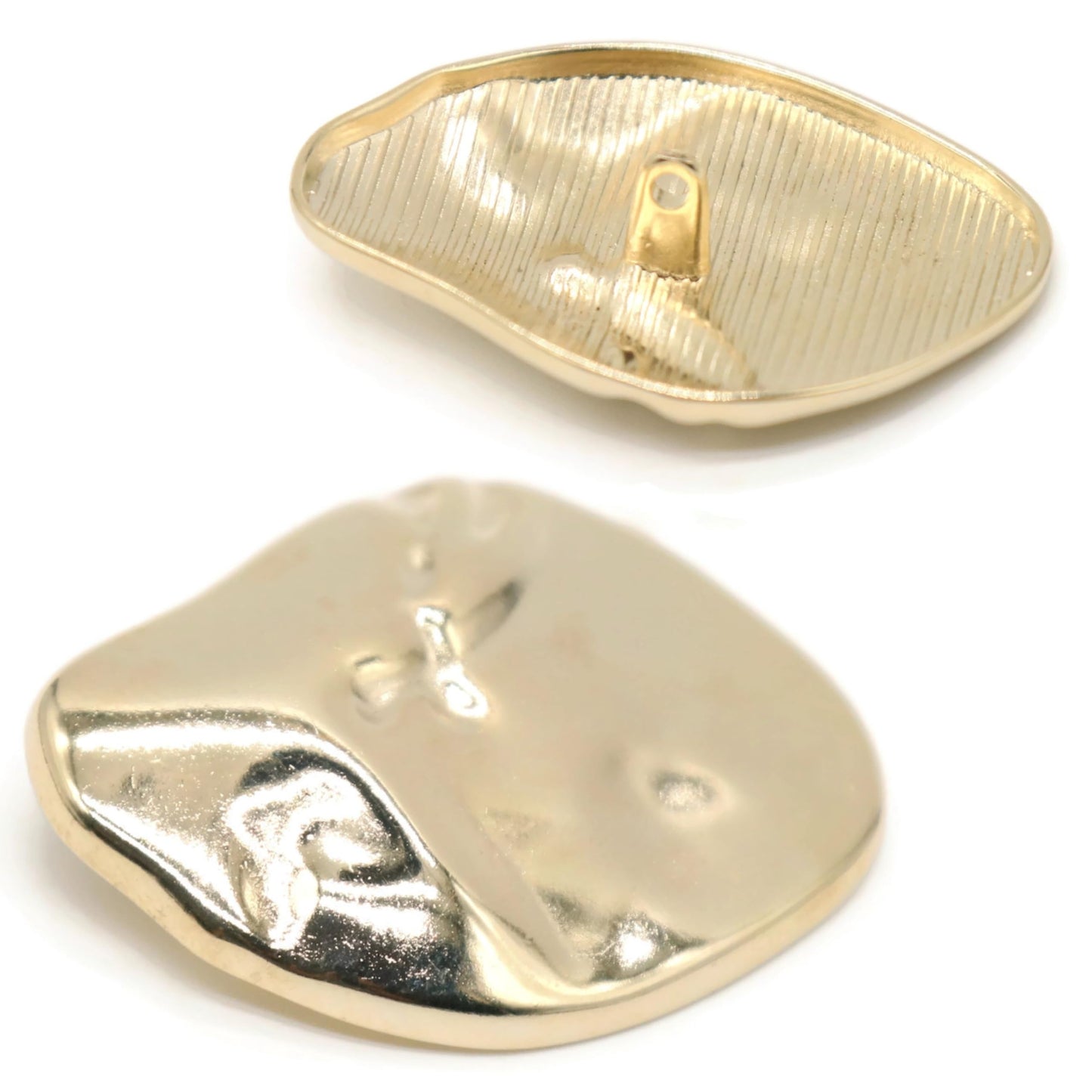 6 Piece Gold Metal Shank Buttons for Coat, Blazer, Craft and Sewing – Irregular Shape Designer Buttons for Clothes and DIY Projects - E08M