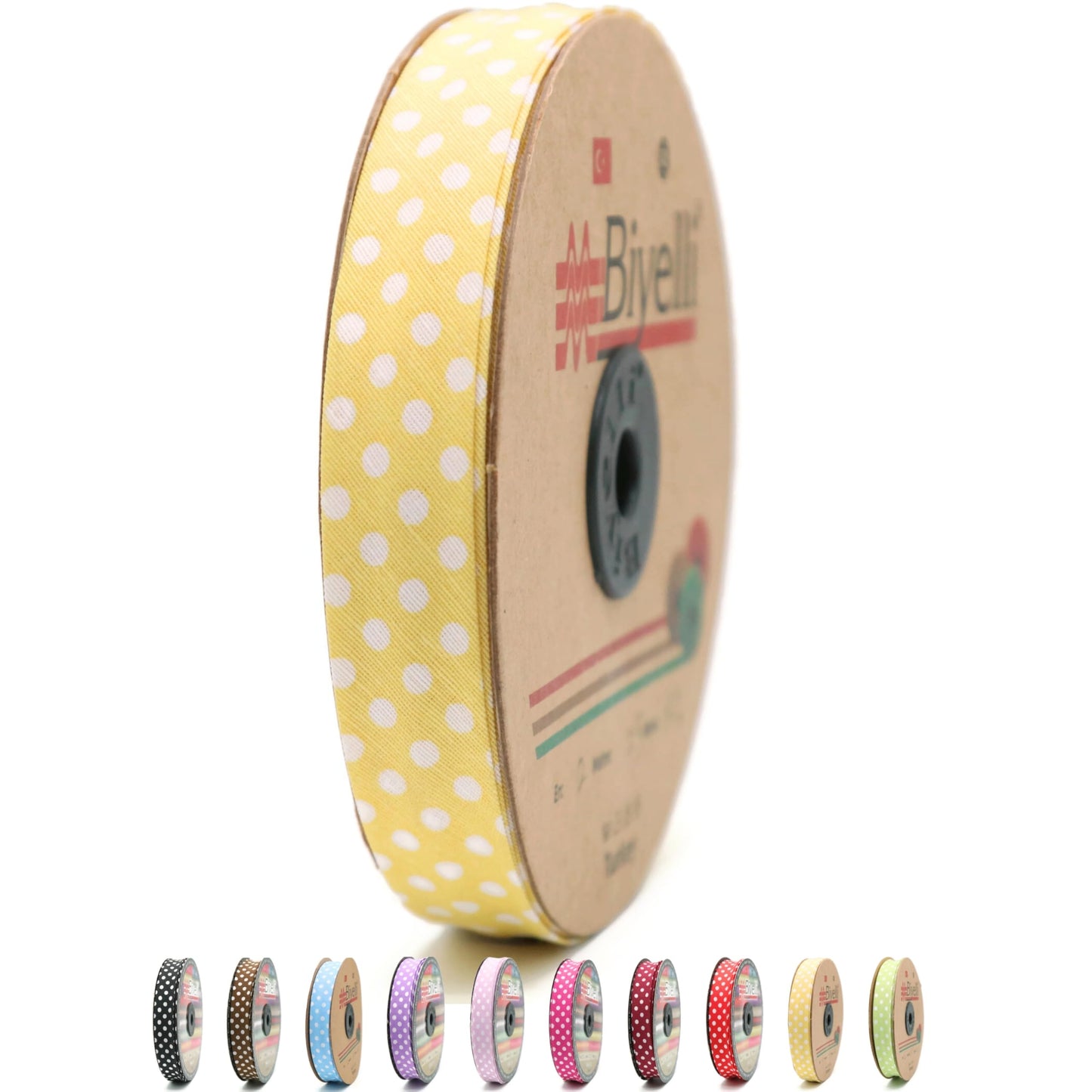 Cotton Fold Bias Binding Tape - 3/4 Inches (20mm) Wide - 27 Yards - Polka Dots Single Fold Cotton Fold Bias Binding Tape for Sewing Clothing DIY Gray A23