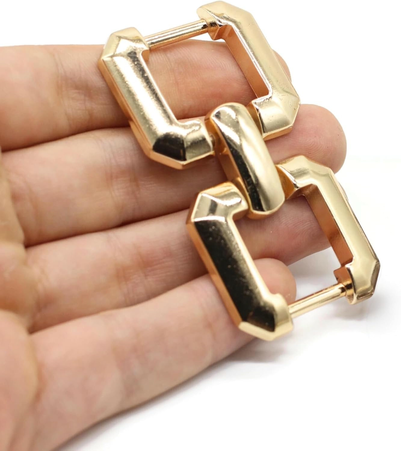 Metal Shoe Buckle - 2.62 Inch (66mm) - 2 Pcs - Gold Metal Shoe Buckle Shoelace Clips Metal Hinged Equestrian Buckles For Craft & Sewing Project BG2002