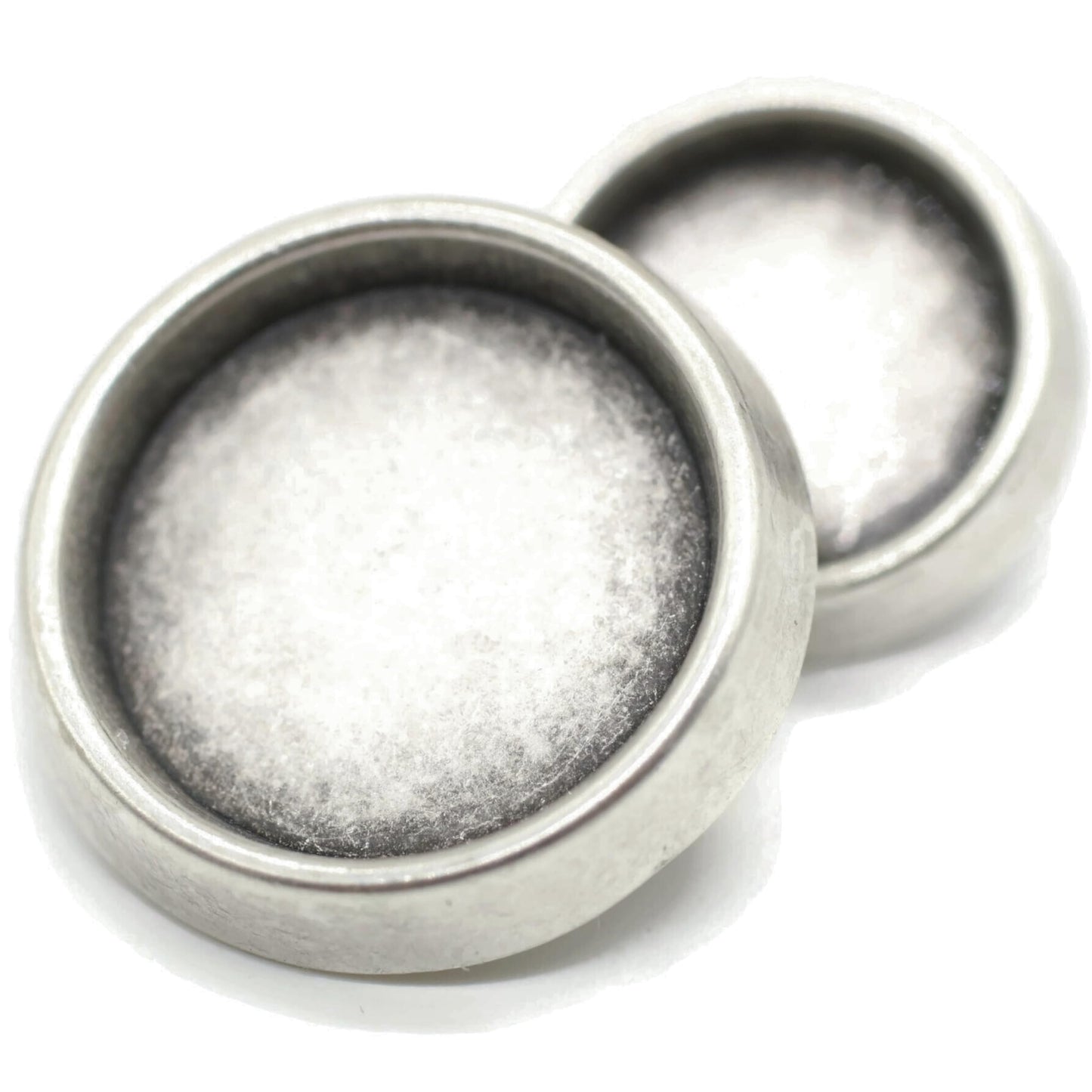 Flat Silver Metal Shank Buttons - 12 Pcs - 2 Size Options - Luxury Flat Round Wave Metal Shank Buttons for Men Women Blazer Coat Uniform Shirt Suit and Jacket Sewing Craft DIY N9001