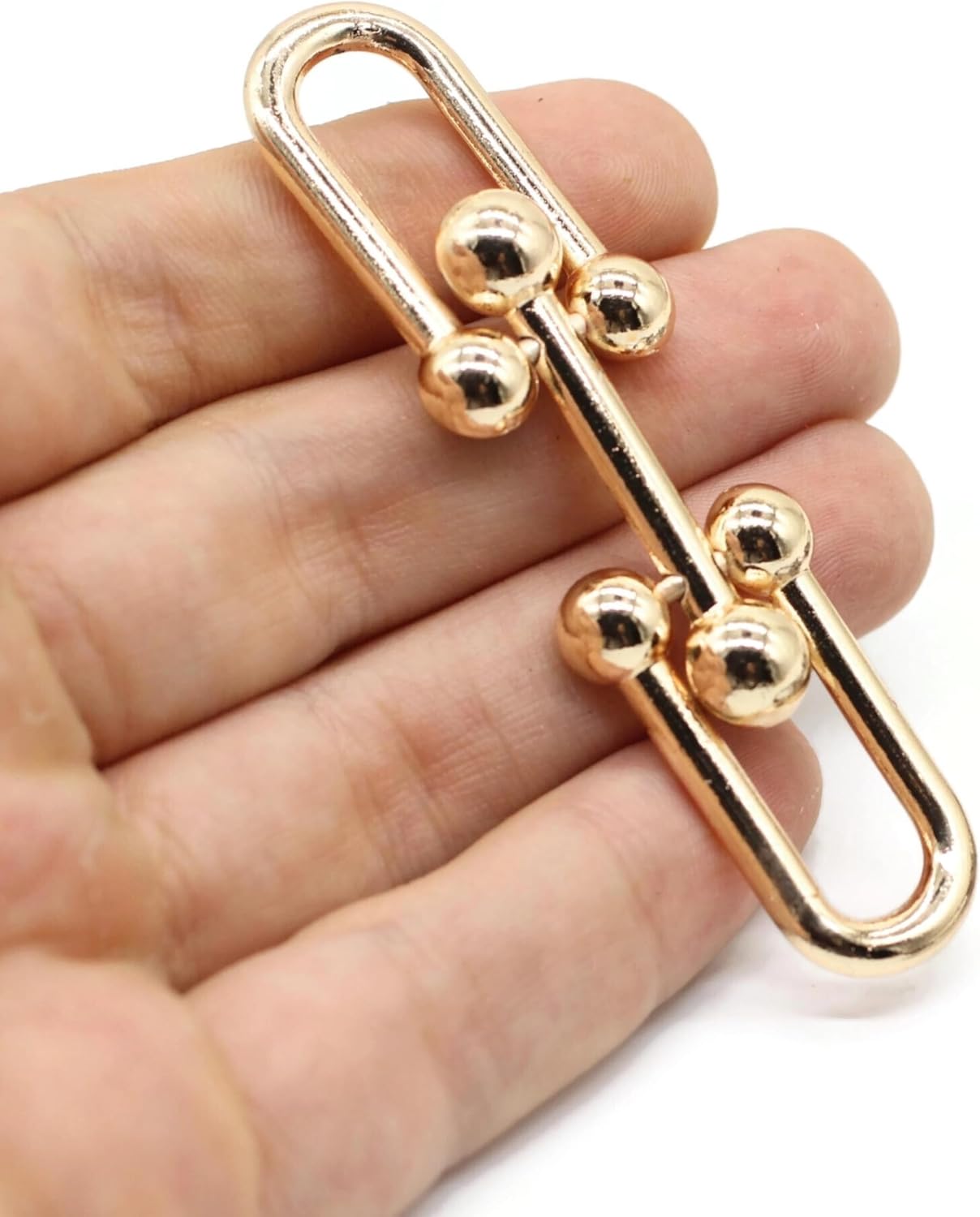 Metal Shoe Buckle - 3.1 Inch (80mm) - 2 Pcs - Gold Metal Shoe Buckle Shoelace Clips Metal Hinged Equestrian Buckles For Craft & Sewing Project BG1602