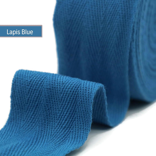 2" & 1.5" & 1.18'' & 1" Cotton Twill Tape - 10 Yards - 50+ Colors -%100 Natural Cotton 1 Inch 1.5 Inch 2 Inch Herringbone Bias Binding Cotton Tape Trim for Sewing Wrapping Craft DIY 10405 (LapisBlue)…