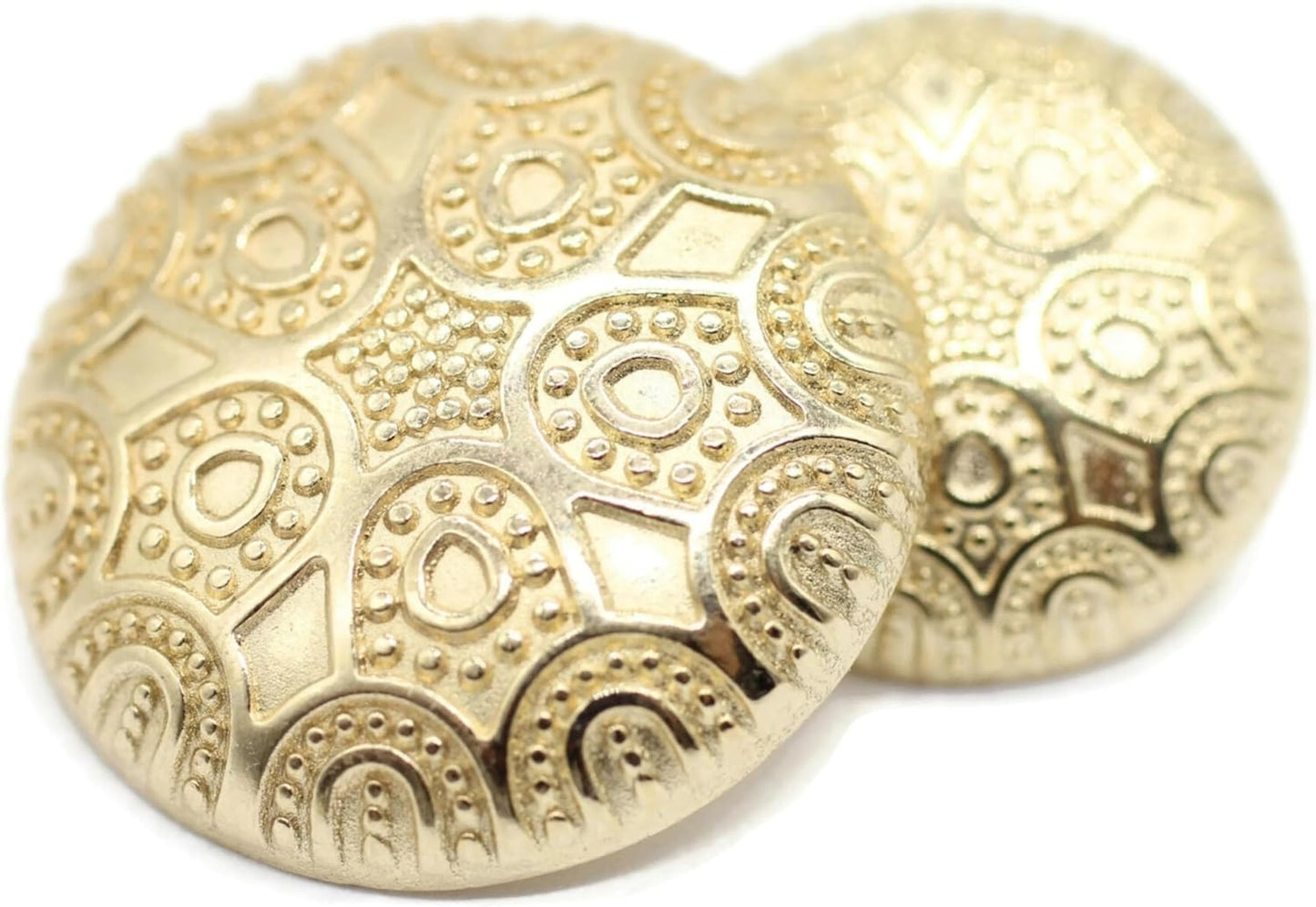 Gold Metal Shank Buttons - 12 Pcs - 2 Size Options - Luxury Floral Round Metal Shank Buttons for Men Women Blazer Coat Uniform Shirt Suit and Jacket Sewing Craft DIY N0401