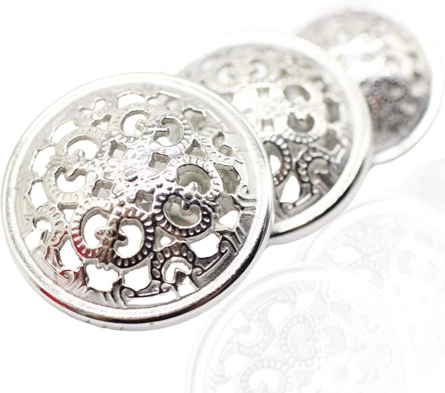 Baroque Gold Metal Shank Buttons - 12 Pcs - 3 Size Options - Luxury Baroque Round Metal Shank Buttons for Men Women Blazer Coat Uniform Shirt Suit and Jacket Sewing Craft DIY BR4230…