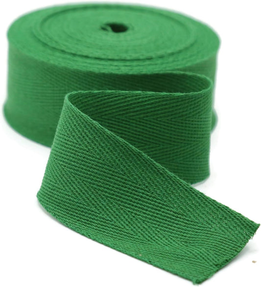 2" & 1.5" & 1.18'' & 1" Cotton Twill Tape - 10 Yards - 50+ Colors -%100 Natural 1 Inch 1.5 Inch 2 Inch Herringbone Bias Binding Cotton Tape Trim for Sewing Wrapping Craft DIY 10334 (JuniperGreen)
