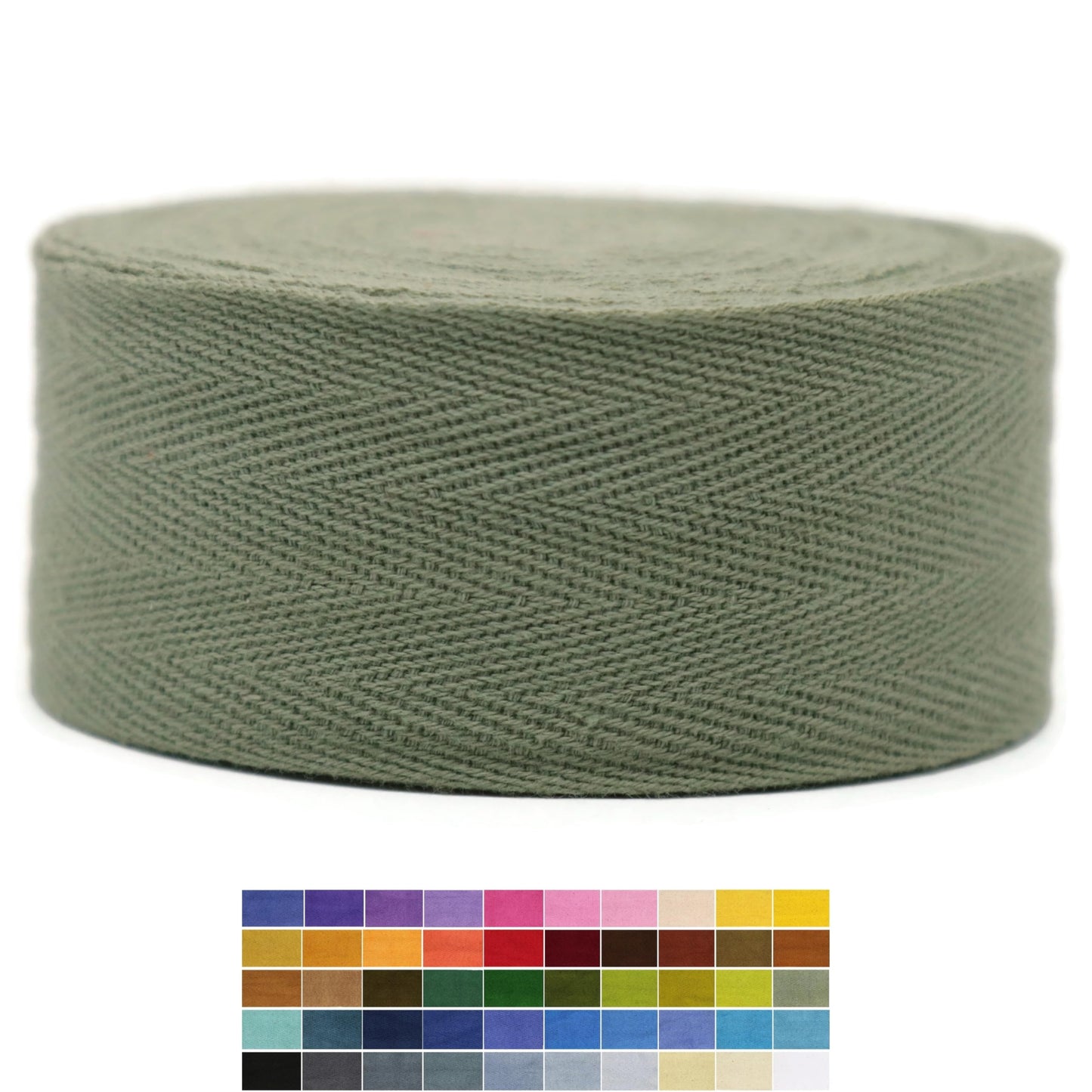 Cotton Twill Tape 2" & 1.5" & 1" - 10 Yards - 50+ Colors -%100 Natural Cotton 1 Inch 1.5 Inch 2 Inch Herringbone Bias Binding Cotton Tape Trim for Sewing Wrapping Craft DIY Black 10515