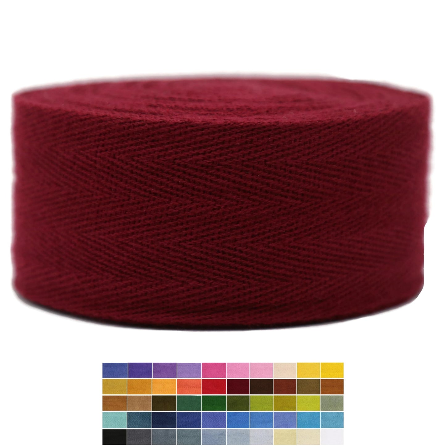 1" & 1.18" & 1.5' & 2" Cotton Herringbone Bias Binding Tape - 10 Yards - 50+ Colors - 100% Natural Cotton - Sewing, Wrapping, Craft, DIY - Fern Green