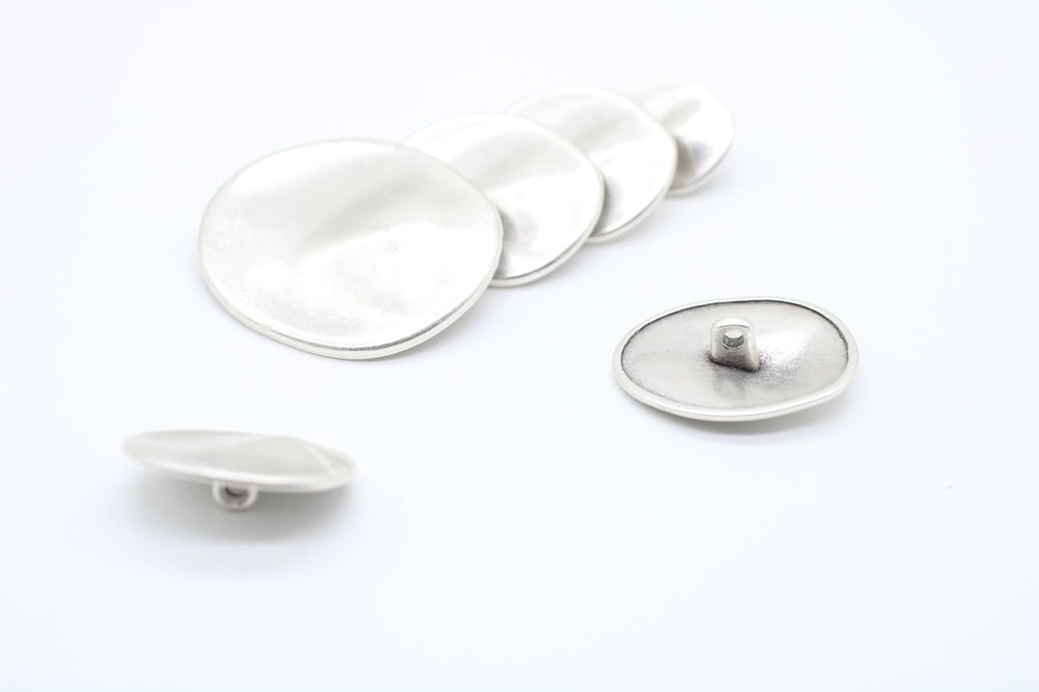 Antique Silver Metal Shank Buttons - 12 Pcs - 4 Size Options - Luxury Wrinkle Round Wave Metal Shank Buttons for Men Women Blazer Coat Uniform Shirt Suit and Jacket Sewing Craft DIY G2263…