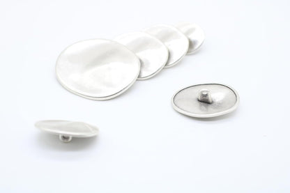 Antique Silver Metal Shank Buttons - 12 Pcs - 4 Size Options - Luxury Wrinkle Round Wave Metal Shank Buttons for Men Women Blazer Coat Uniform Shirt Suit and Jacket Sewing Craft DIY G2263…