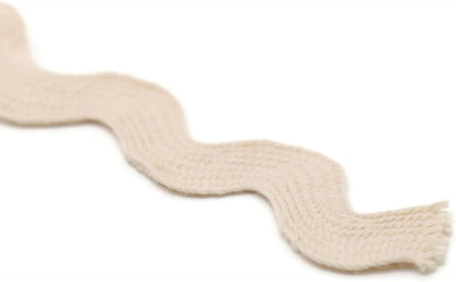 Cotton RIC Rac Trim - 3/4 Inch - 5 Yards - Wave Bending Fringe Lace Ribbon for Sewing Clothes, Gift Wrapping, Home Party Decoration CTR02145