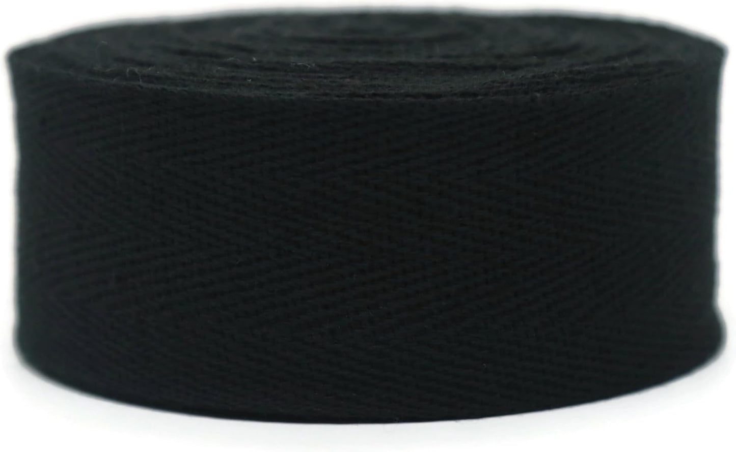 Cotton Twill Tape 1" & 1.5" & 2" - 10 Yards - 50+ Colors -%100 Natural Cotton 1 Inch 1.5 Inch 2 Inch Herringbone Bias Binding Cotton Tape Trim for Sewing Wrapping Craft DIY Black 10514
