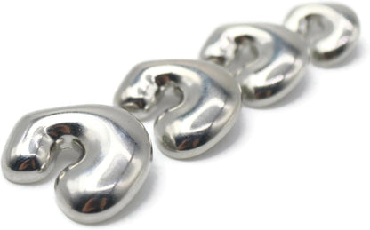 Silver Metal Shank Buttons - 12 Pcs - 4 Size Options - Twinkle Oval Irregular Metal Shank Buttons Silver for Men Women Blazer Coat Uniform Shirt Suit and Jacket Sewing Craft DIY EM0701