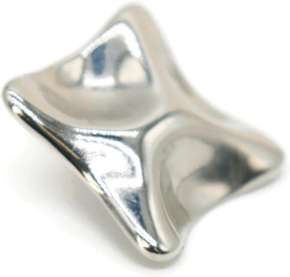 Silver Metal Shank Buttons - 12 Pcs - Wavy Irregular Metal Shank Buttons Large for Men Women Blazer Coat Uniform Shirt Suit and Jacket Sewing Craft DIY EM15901