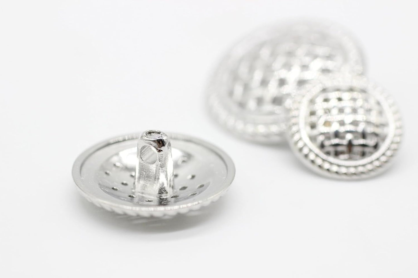 Weave Silver Metal Shank Buttons - 12 Pcs - 3 Size Options - Luxury Weave Metal Shank Buttons for Men Women Blazer Coat Uniform Shirt Suit and Jacket Sewing Craft DIY WE5243…
