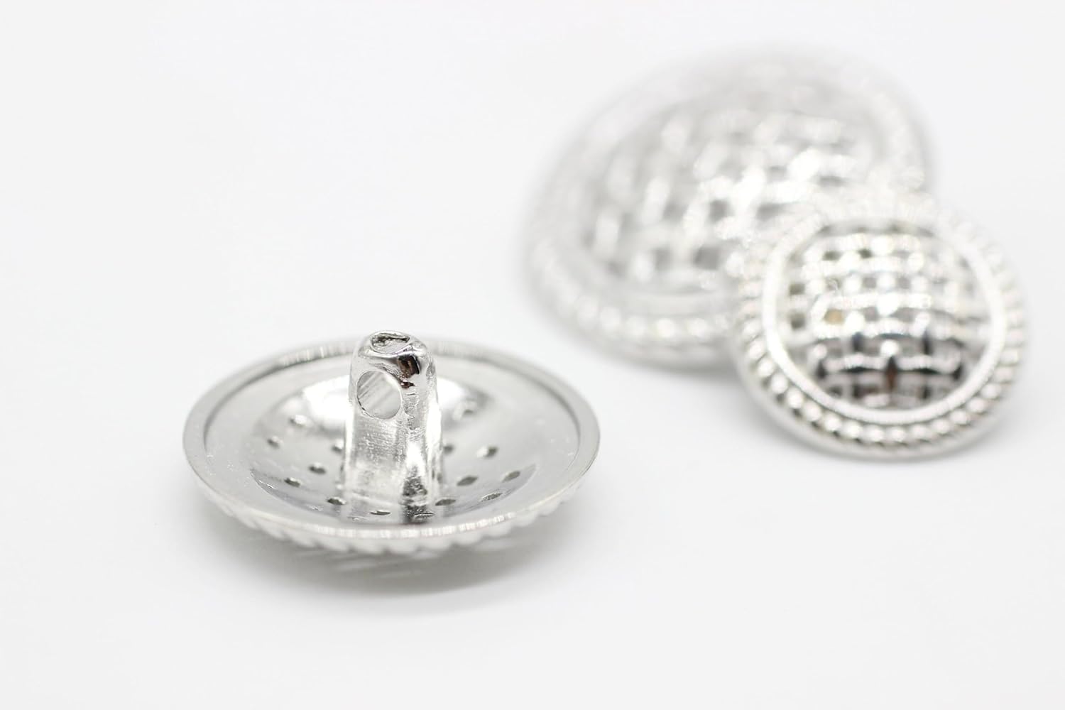 Weave Silver Metal Shank Buttons - 12 Pcs - 3 Size Options - Luxury Weave Metal Shank Buttons for Men Women Blazer Coat Uniform Shirt Suit and Jacket Sewing Craft DIY WE5243…