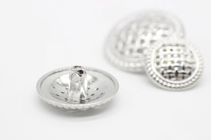 Weave Silver Metal Shank Buttons - 12 Pcs - 3 Size Options - Luxury Weave Metal Shank Buttons for Men Women Blazer Coat Uniform Shirt Suit and Jacket Sewing Craft DIY WE5243…