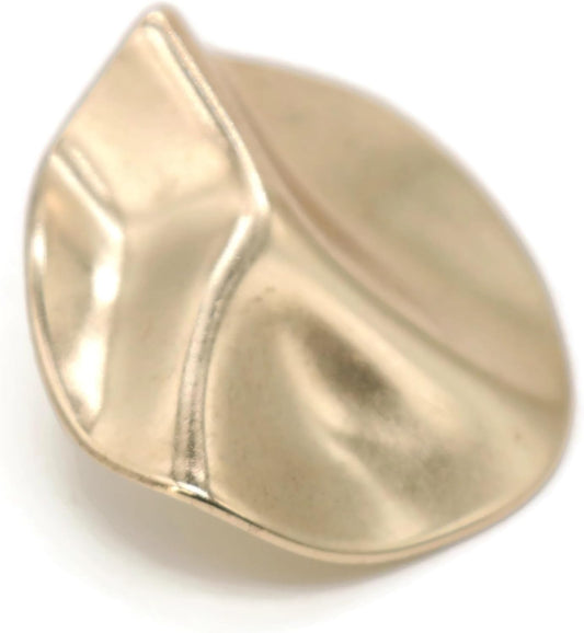 Gold Metal Shank Buttons - 12 Pcs - 3 Size Options - Wavy Irregular Metal Shank Buttons Large for Men Women Blazer Coat Uniform Shirt Suit and Jacket Sewing Craft DIY EM16403