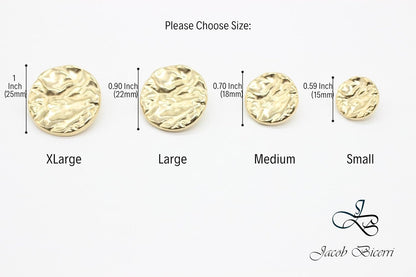 Wrinkle Gold Metal Shank Buttons - 12 Pcs - 4 Size Options - Luxury Wrinkle Round Wave Metal Shank Buttons for Men Women Blazer Coat Uniform Shirt Suit and Jacket Sewing Craft DIY G4232…