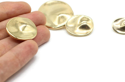 Gold Metal Shank Buttons - 12 Pcs - 4 Size Options - Luxury Wrinkle Irreguler Wave Metal Shank Buttons for Men Women Blazer Coat Uniform Shirt Suit and Jacket Sewing Craft DIY G2232