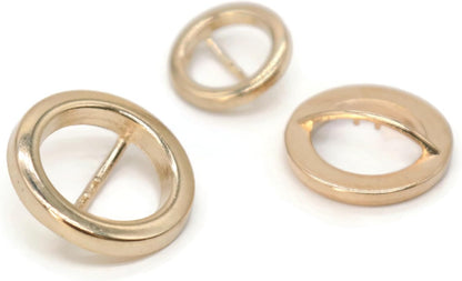 Circle Metal Gold Shank Buttons - 12 Pcs - 3 Size Options - Luxury Circle Round Metal Shank Buttons for Men Women Blazer Coat Uniform Shirt Suit and Jacket Sewing Craft DIY N16001