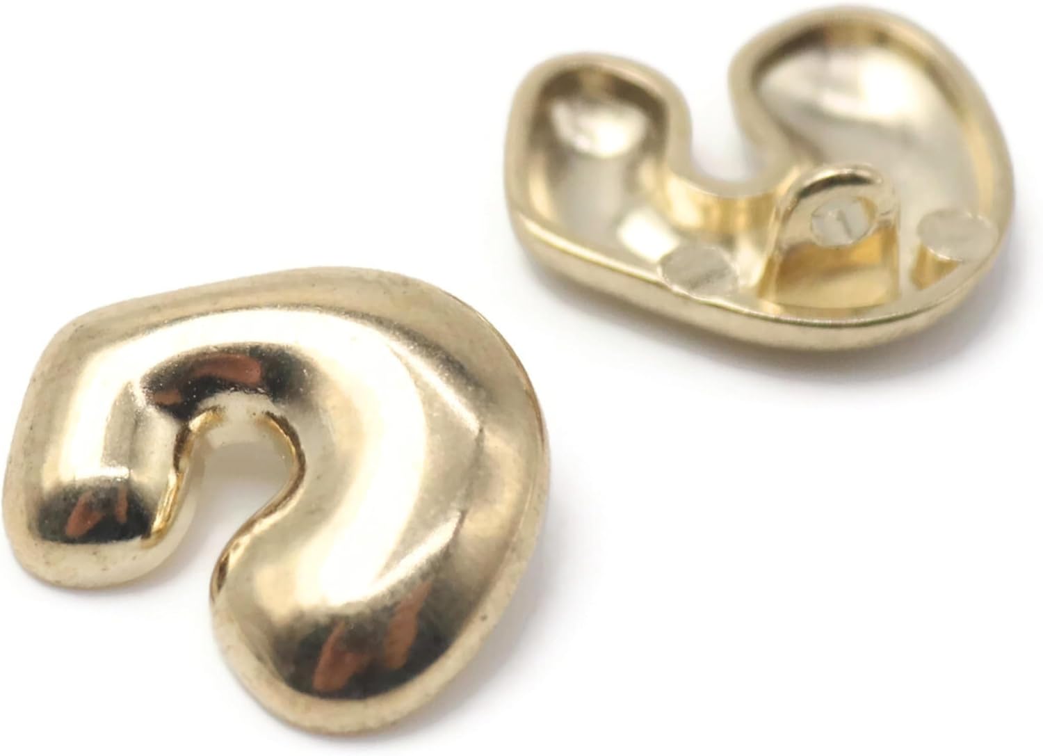 Gold Metal Shank Buttons - 12 Pcs - 4 Size Options - Twinkle Oval Irregular Metal Shank Buttons Gold for Men Women Blazer Coat Uniform Shirt Suit and Jacket Sewing Craft DIY EM0603