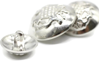 Silver Metal Shank Buttons - 12 Pcs - 3 Size Options - The Crown of Kingdom Round Metal Shank Buttons for Men Women Blazer Coat Uniform Shirt Suit and Jacket Sewing Craft DIY N8102