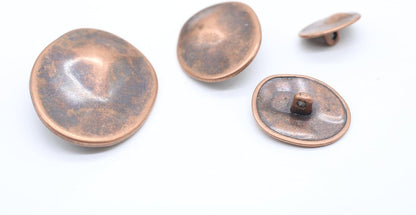 Antique Copper Metal Shank Buttons - 12 Pcs - 4 Size Options - Luxury Wrinkle Round Wave Metal Shank Buttons for Men Women Blazer Coat Uniform Shirt Suit and Jacket Sewing Craft DIY G2283…