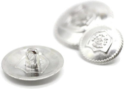 Silver Metal Shank Buttons - 12 Pcs - 3 Size Options - Floral Round Metal Shank Buttons for Men Women Blazer Coat Uniform Shirt Suit and Jacket Sewing Craft DIY N7801