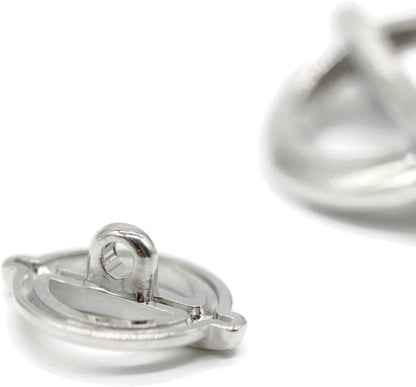 Silver Metal Shank Buttons - 12 Pcs - 3 Size Options - Luxury Flat Round Metal Shank Buttons for Men Women Blazer Coat Uniform Shirt Suit and Jacket Sewing Craft DIY N8001