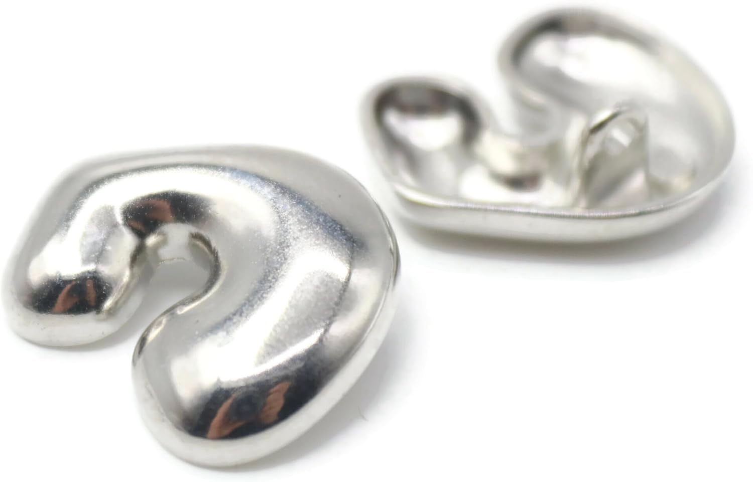 Silver Metal Shank Buttons - 12 Pcs - 4 Size Options - Twinkle Oval Irregular Metal Shank Buttons Silver for Men Women Blazer Coat Uniform Shirt Suit and Jacket Sewing Craft DIY EM0701