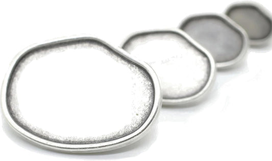 Antique Silver Metal Shank Buttons - 12 Pcs - 4 Size Options - Irregular Metal Shank Buttons Vintage for Men Women Blazer Coat Uniform Shirt Suit and Jacket Sewing Craft DIY N13204