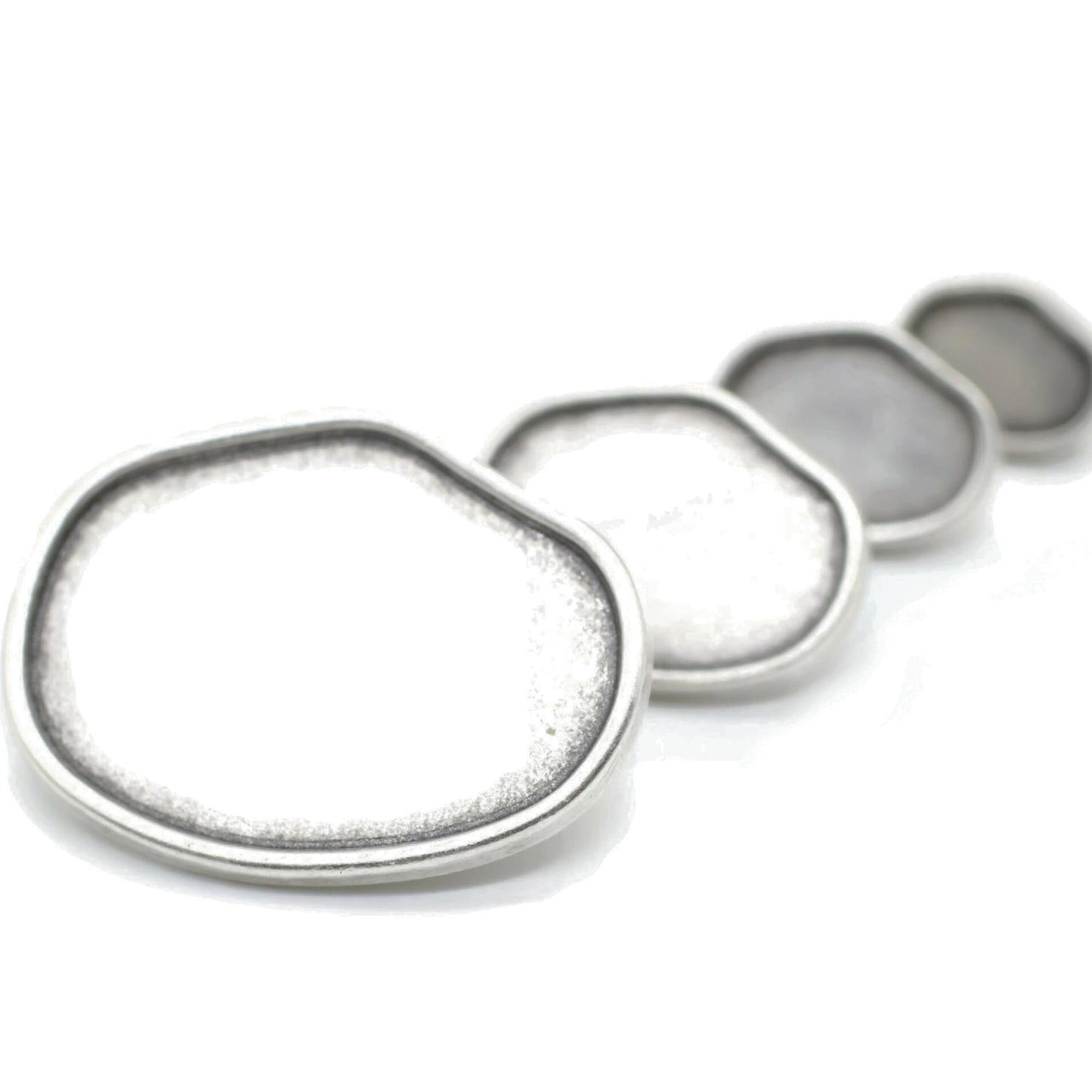 Flat Silver Metal Shank Buttons - 12 Pcs - 4 Size Options - Luxury Flat Round Wave Metal Shank Buttons for Men Women Blazer Coat Uniform Shirt Suit and Jacket Sewing Craft DIY N8601