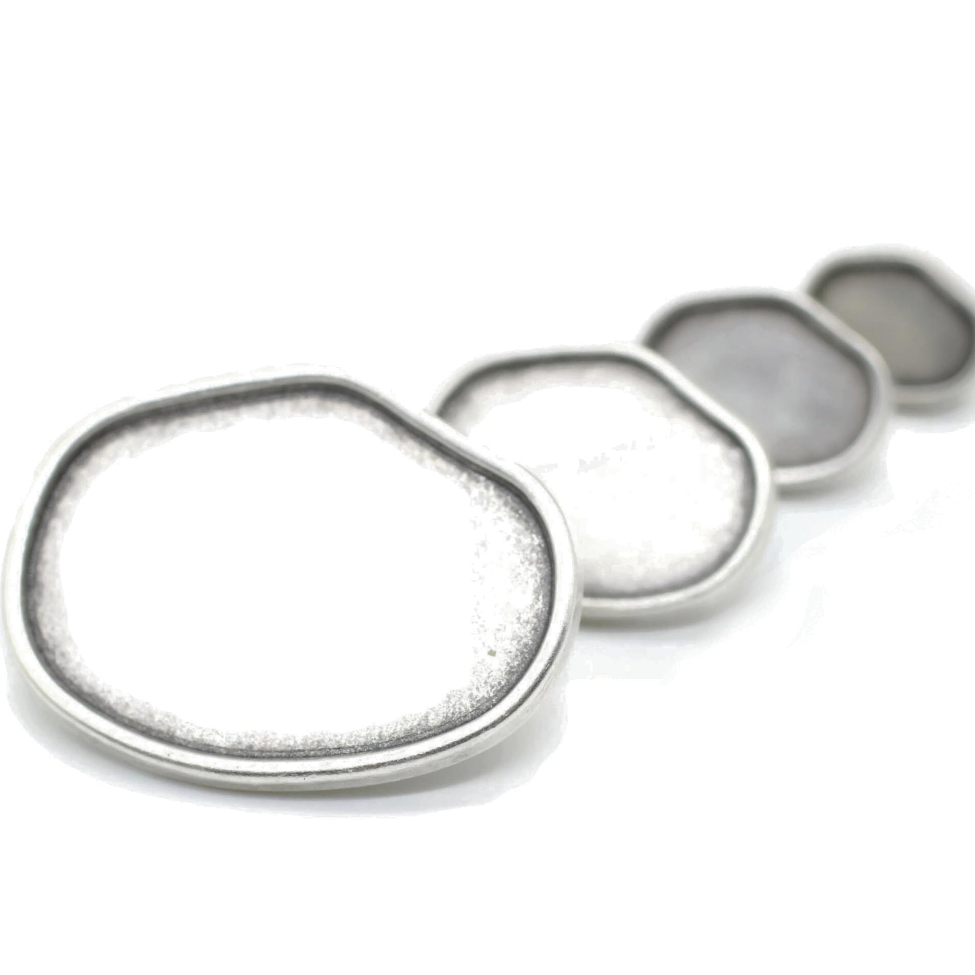 Flat Silver Metal Shank Buttons - 12 Pcs - 4 Size Options - Luxury Flat Round Wave Metal Shank Buttons for Men Women Blazer Coat Uniform Shirt Suit and Jacket Sewing Craft DIY N8601