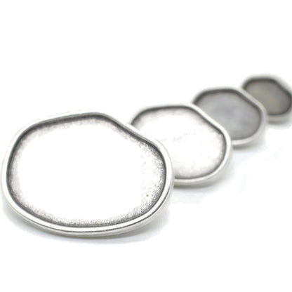 Flat Silver Metal Shank Buttons - 12 Pcs - 4 Size Options - Luxury Flat Round Wave Metal Shank Buttons for Men Women Blazer Coat Uniform Shirt Suit and Jacket Sewing Craft DIY N8601