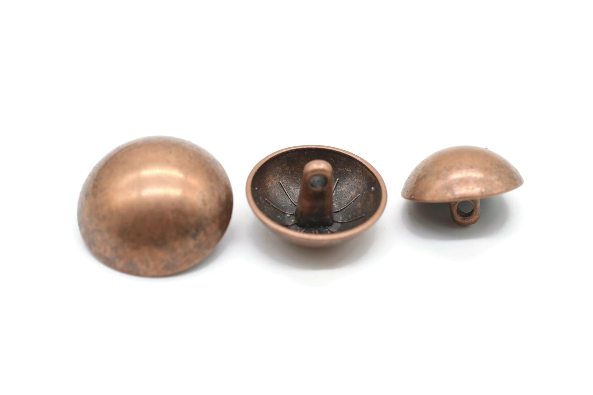 Antique Copper Metal Shank Buttons - 12 Pcs - 3 Size Options - Curved Oval Round Metal Shank Buttons for Men Women Blazer Coat Uniform Shirt Suit and Jacket Sewing Craft DIY N23103