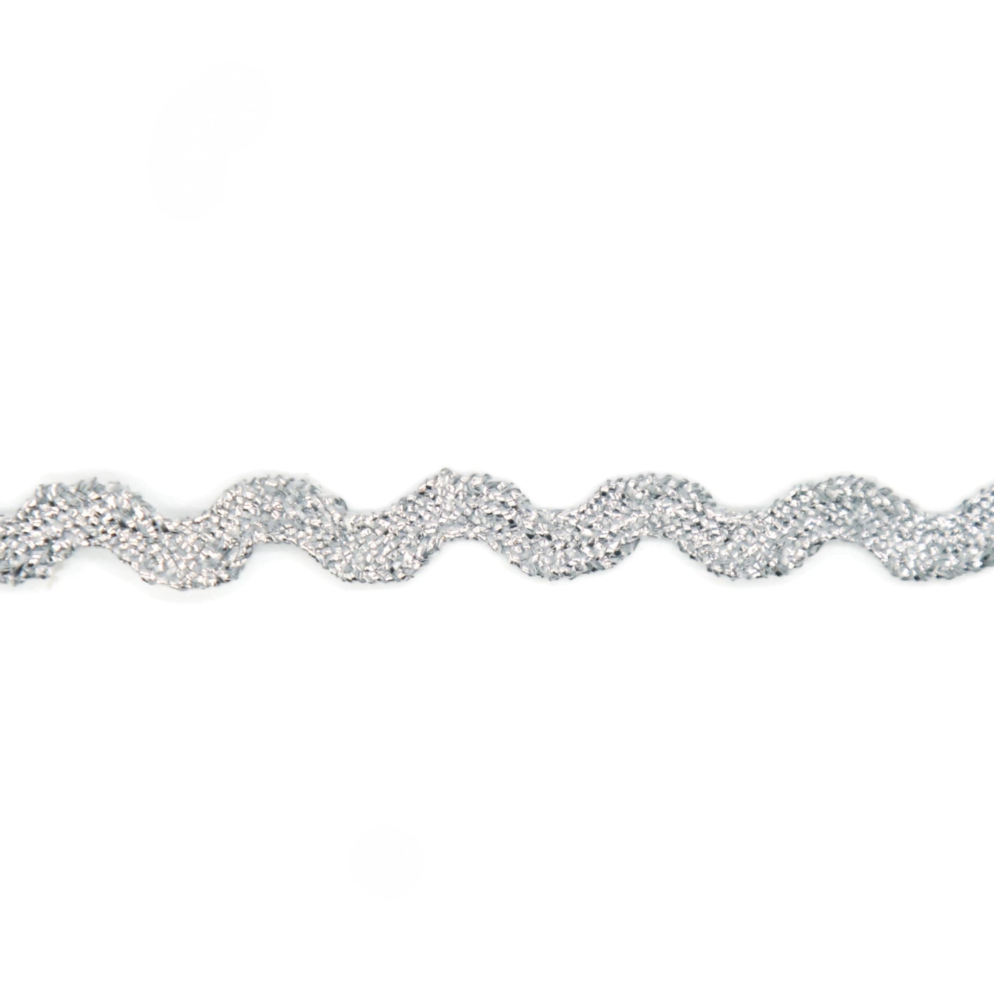 Glitter RIC Rac Trim - 5/8 Inch (15mm) - 5 Yards - Silver Wave Bending Fringe Trim Glitter Lace Ribbon RIC Rac Trim for Sewing Clothes Gift Wrapping Home Party Decoration GL0205
