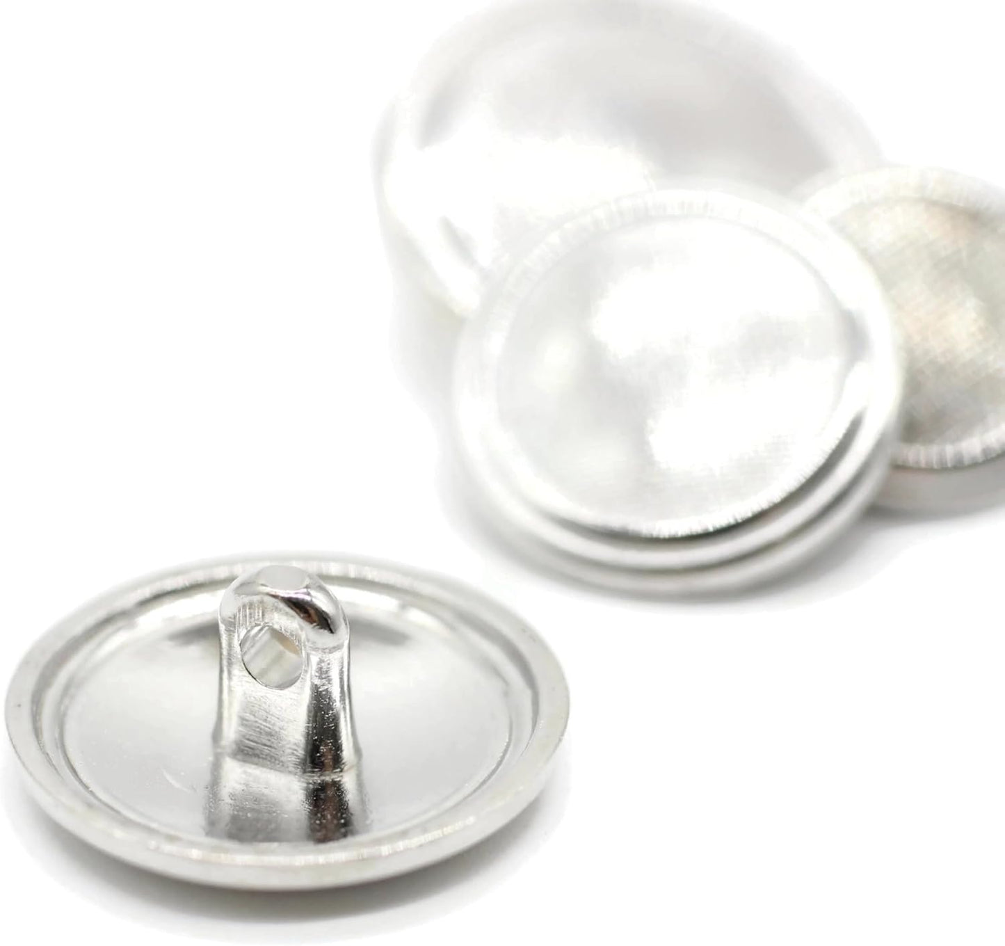 Silver Metal Shank Buttons - 12 Pcs - 4 Size Options - Striped Round Metal Shank Buttons for Men Women Blazer Coat Uniform Shirt Suit and Jacket Sewing Craft DIY N8301