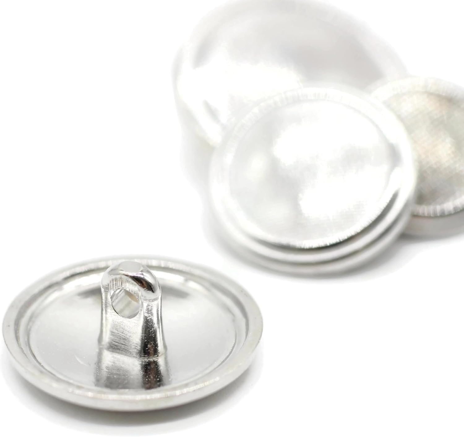 Silver Metal Shank Buttons - 12 Pcs - 4 Size Options - Striped Round Metal Shank Buttons for Men Women Blazer Coat Uniform Shirt Suit and Jacket Sewing Craft DIY N8301