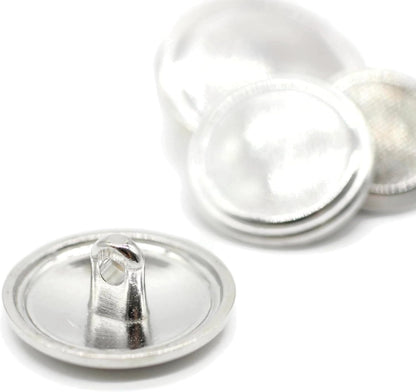 Silver Metal Shank Buttons - 12 Pcs - 4 Size Options - Striped Round Metal Shank Buttons for Men Women Blazer Coat Uniform Shirt Suit and Jacket Sewing Craft DIY N8301