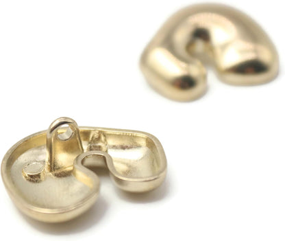 Gold Metal Shank Buttons - 12 Pcs - 4 Size Options - Twinkle Oval Irregular Metal Shank Buttons Gold for Men Women Blazer Coat Uniform Shirt Suit and Jacket Sewing Craft DIY EM0603