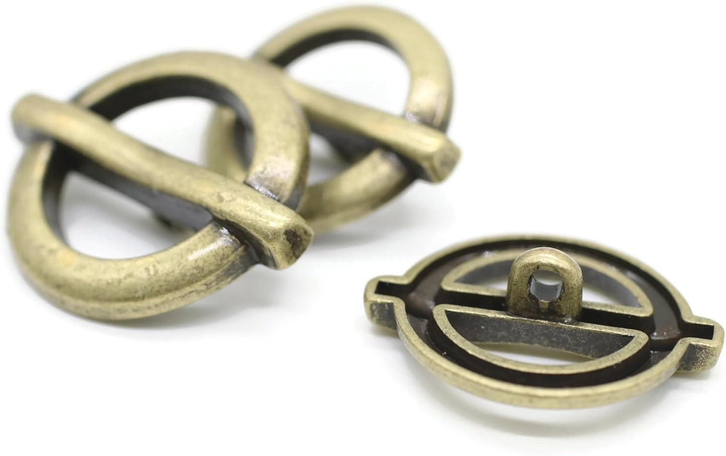 Bronze Metal Shank Buttons - 12 Pcs - 3 Size Options - Flat Round Metal Shank Buttons for Men Women Blazer Coat Uniform Shirt Suit and Jacket Sewing Craft DIY N18503