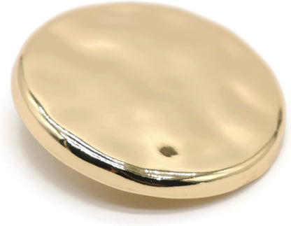 Wrinkle Gold Metal Shank Buttons - 6 Pcs - Luxury Wave Wrinkle Round Metal Shank Buttons for Men Women Blazer Coat Uniform Shirt Suit and Jacket Sewing Craft DIY E0601