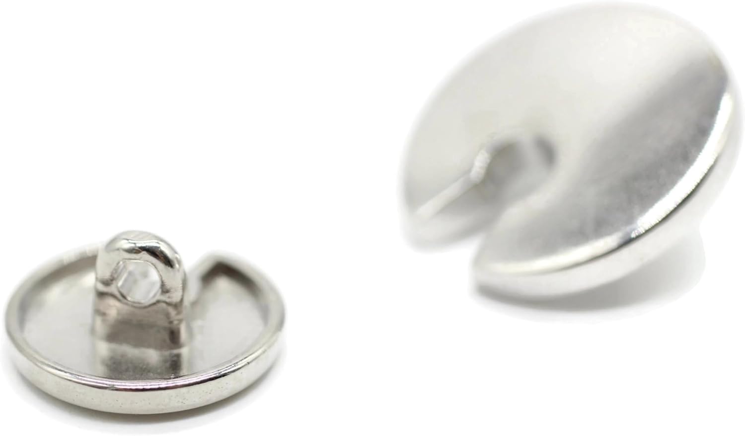 Silver Metal Shank Buttons - 12 Pcs - 2 Size Options - Luxury Flat Round Wave Metal Shank Buttons for Men Women Blazer Coat Uniform Shirt Suit and Jacket Sewing Craft DIY N9402