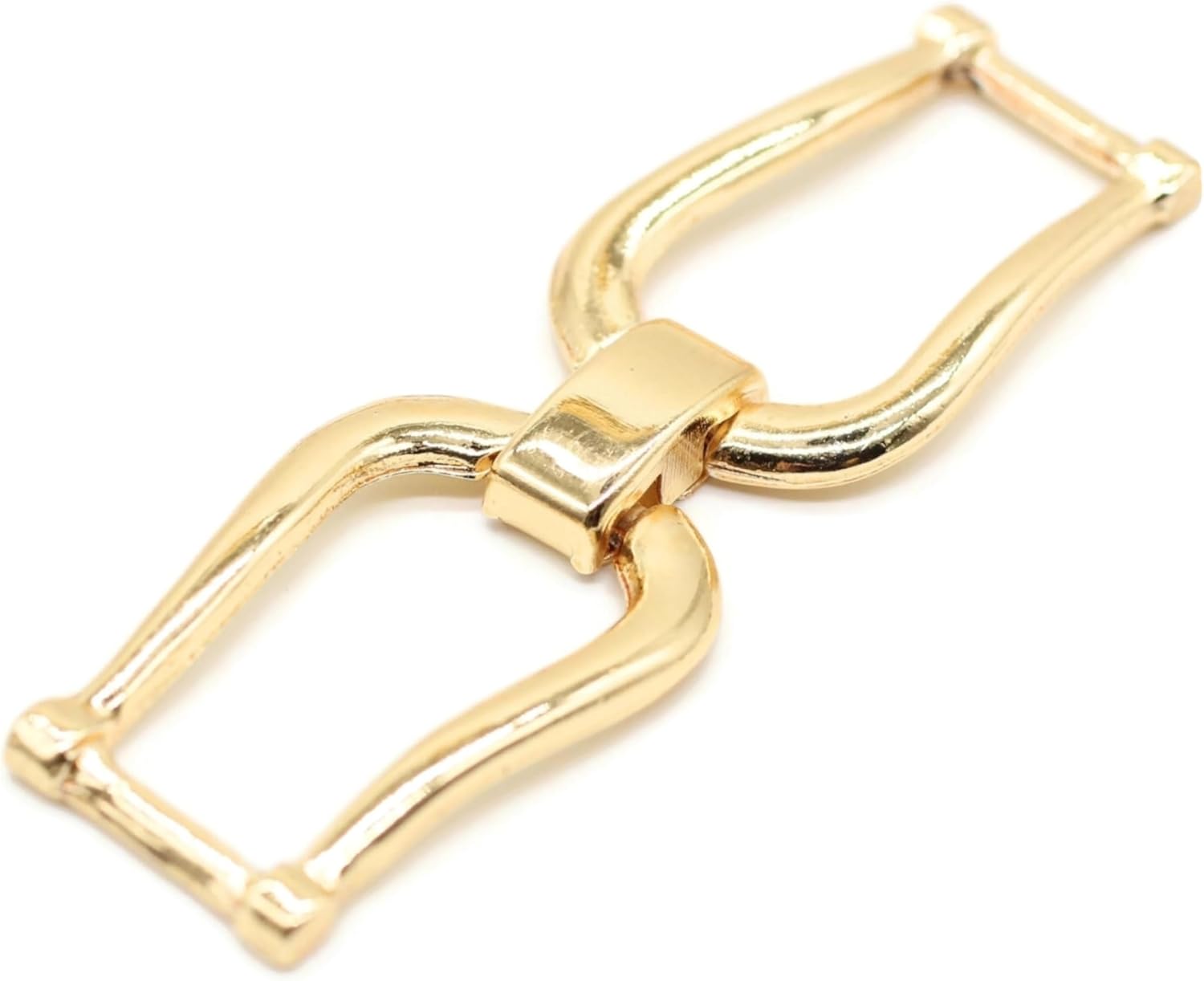 Shoe Buckle - 2.8 Inch (73mm) - 2 Pcs - Gold Metal Shoe Buckle Shoelace Clips Metal Hinged Equestrian Buckles For Craft & Sewing Project BG1102