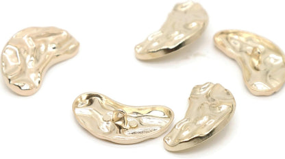 12 Pcs Irregular Gold Metal Shank Buttons for Coat, Blazer, Dress, and Craft – Lightweight Textured Sewing Buttons Set E09S