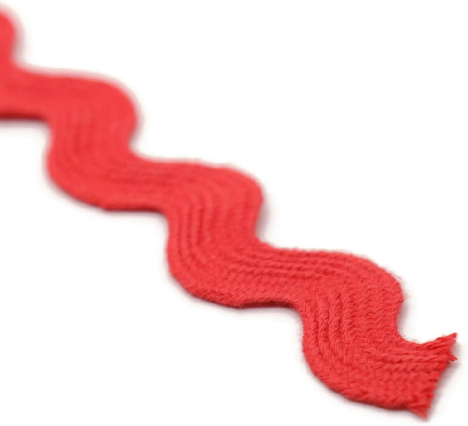 Cotton RIC Rac Trim - 3/4 Inch - 27 Yards - Wave Bending Fringe Trim Cotton Lace Ribbon RIC Rac Trim for Sewing Clothes Gift Wrapping Home Party Decoration CTR0208, Red