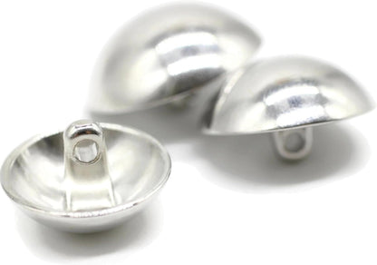 Silver Metal Shank Buttons - 12 Pcs - 3 Size Options - Curved Oval Metal Shank Buttons for Men Women Blazer Coat Uniform Shirt Suit and Jacket Sewing Craft DIY N8201
