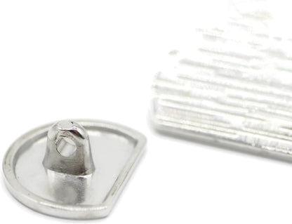 Silver Metal Shank Buttons - 12 Pcs - 2 Size Options - Luxury Striped Round Wave Metal Shank Buttons for Men Women Blazer Coat Uniform Shirt Suit and Jacket Sewing Craft DIY N9302